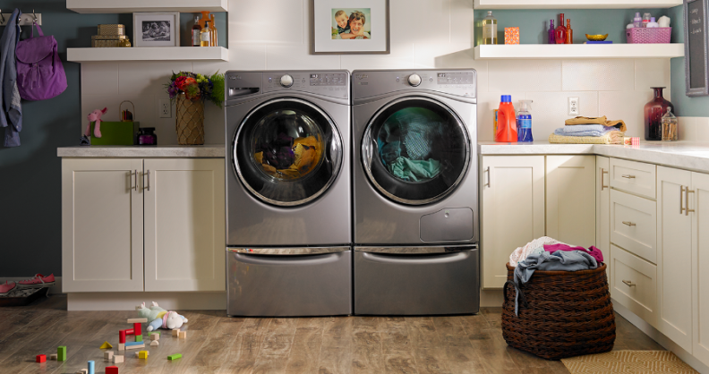 A family laundry room