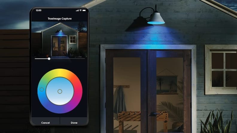 These app-controlled bulbs are specifically designed for outdoor use.