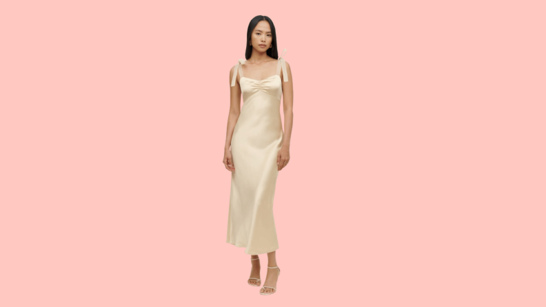 satin ivory dress