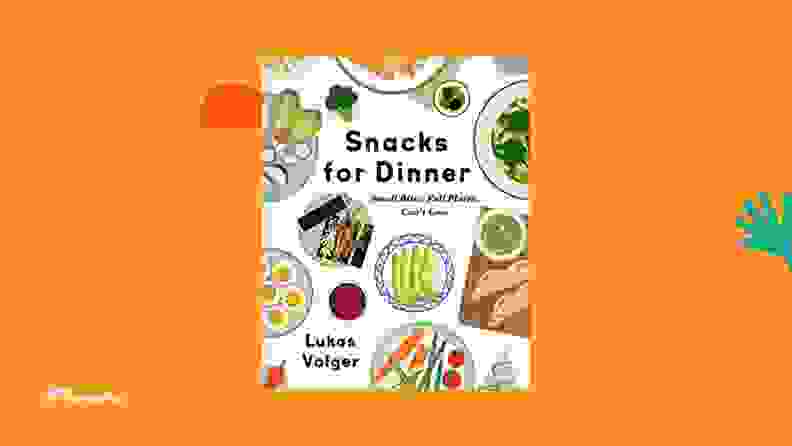 Cover of Snacks for Dinner on orange background.