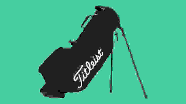 Titleist Players 4 Stand Bag on a green background.