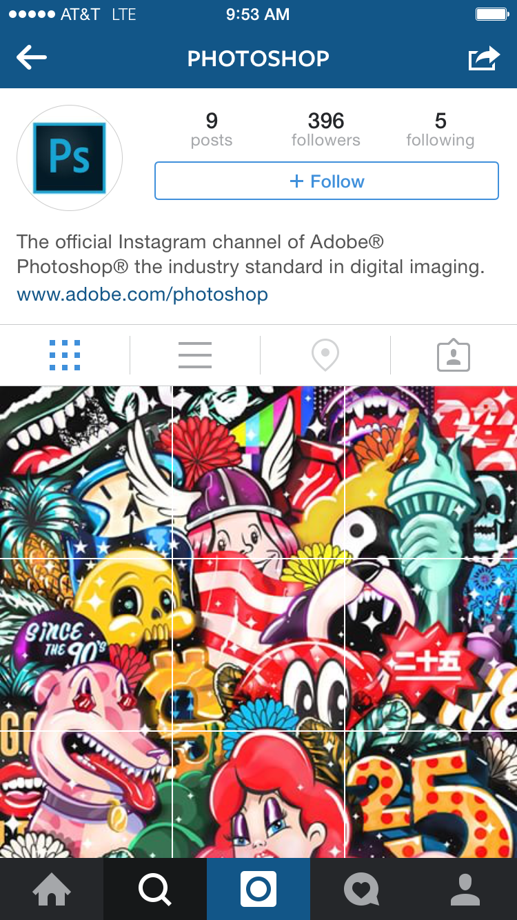 Adobe's @photoshop Instagram account