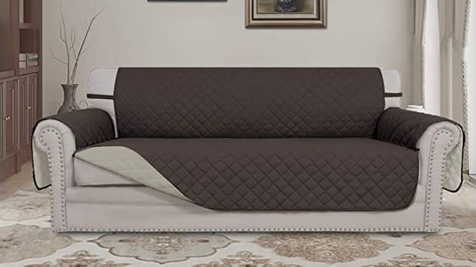 PureFit Reversible Quilted Sofa Cover Water Resistant Slipcover Furniture Pro... 