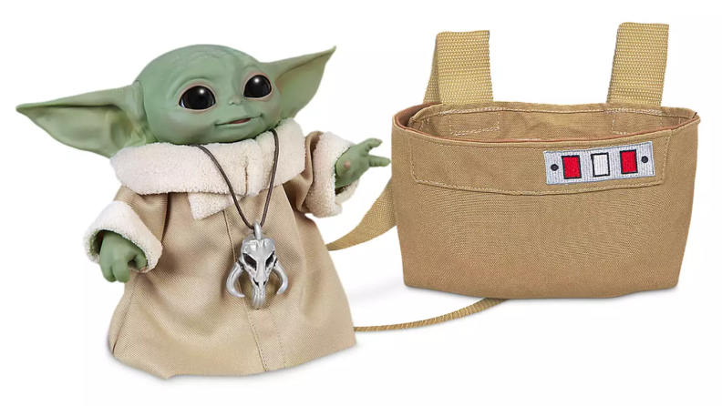 Animatronic baby yoda with case