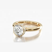 Product image of Lab-Created Diamond Pavé Crown Bezel Engagement Ring