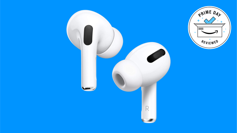 AirPods on a blue background