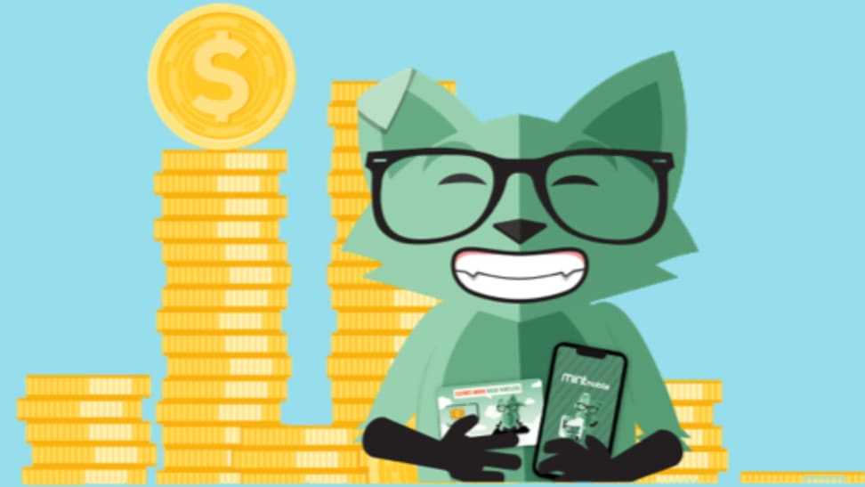 Mint mobile fox logo holds a cell phone
