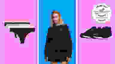 Lululemon sale picks on a pink and blue background