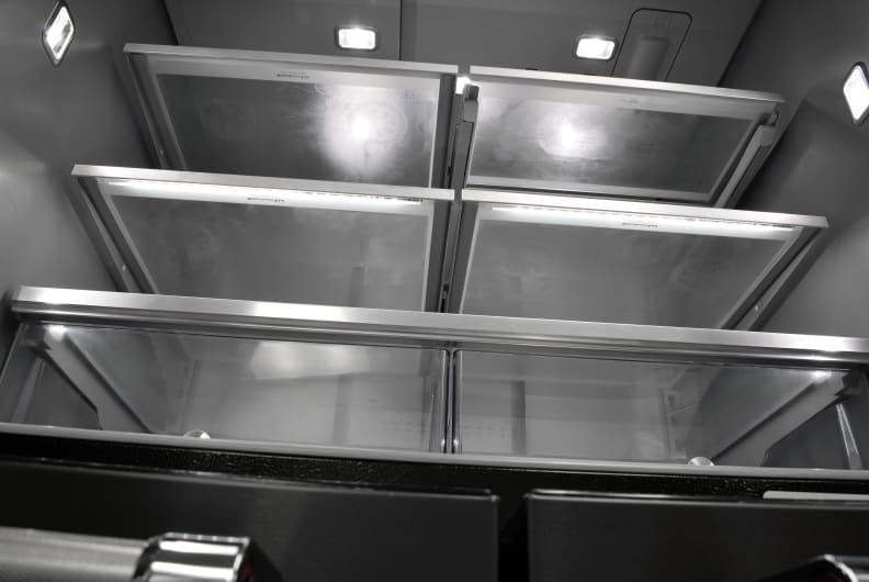 Each one of these shelves cuts into this KitchenAid's advertised storage.