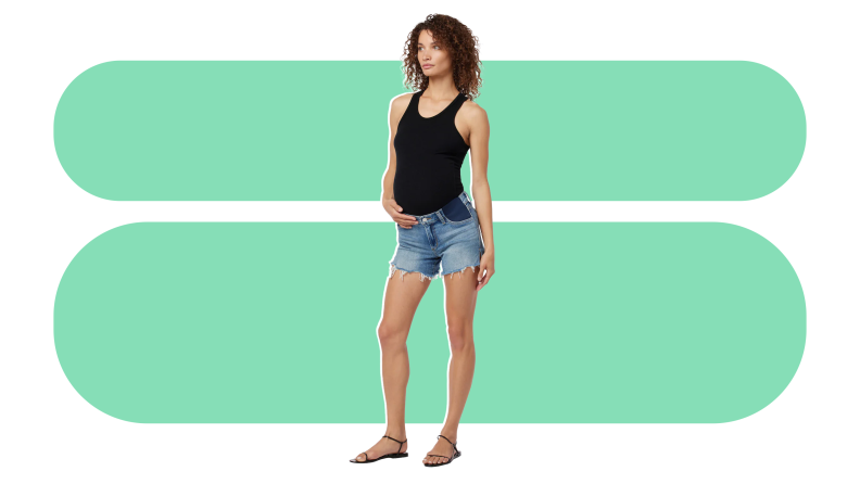 Image of a model wearing the Ozzie short from Ingrid+Isabel.