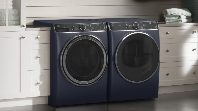 Sapphire Blue is one of GE Appliance's most popular colors for washing machines and dryers.