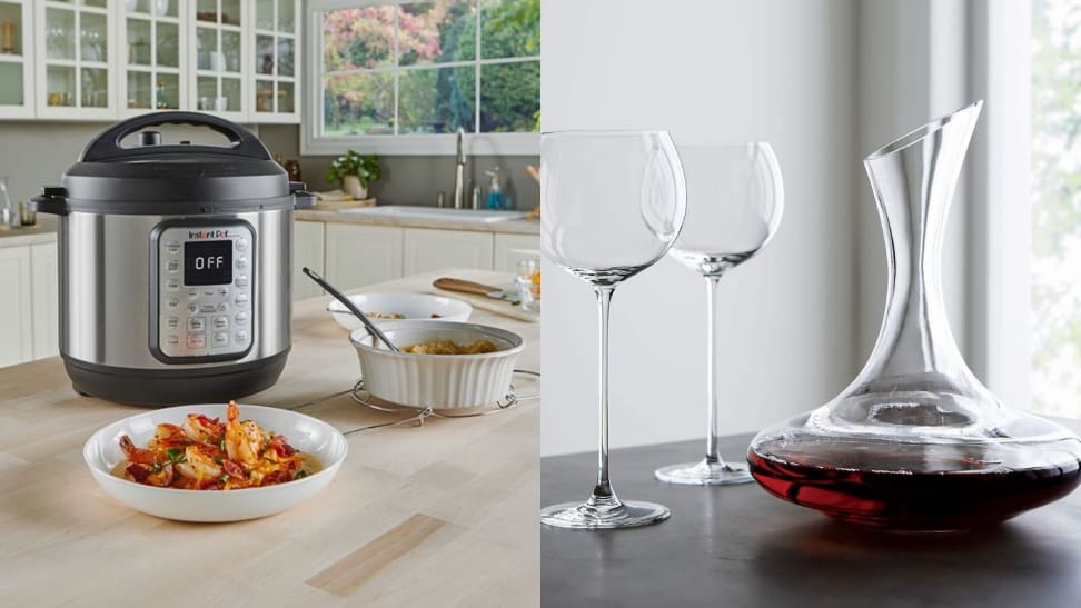 instant pot and wine decanter