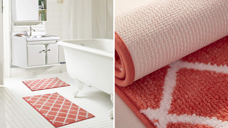 Bathmats can be attractive as well as safe. Step out onto these coral ones.