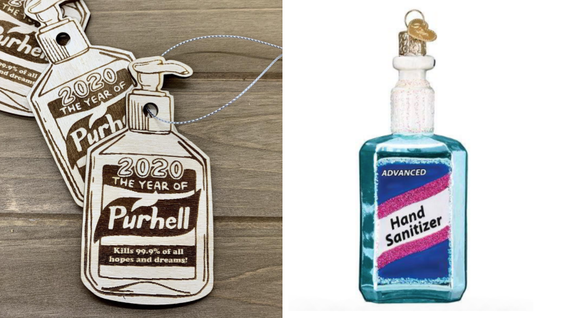 Hand sanitizer Christmas ornaments