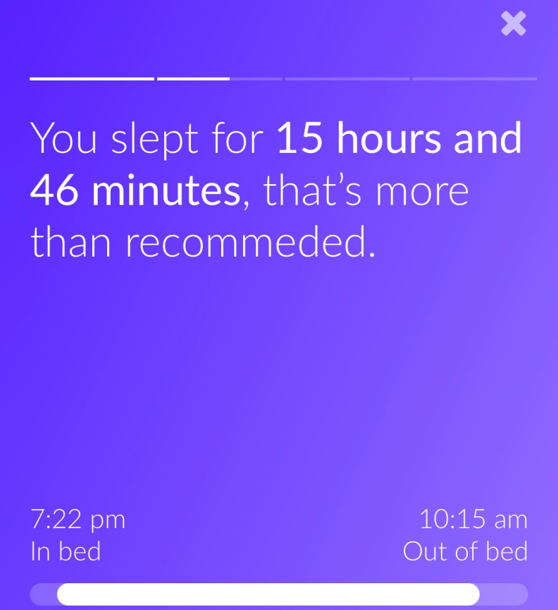 Eight app time slept