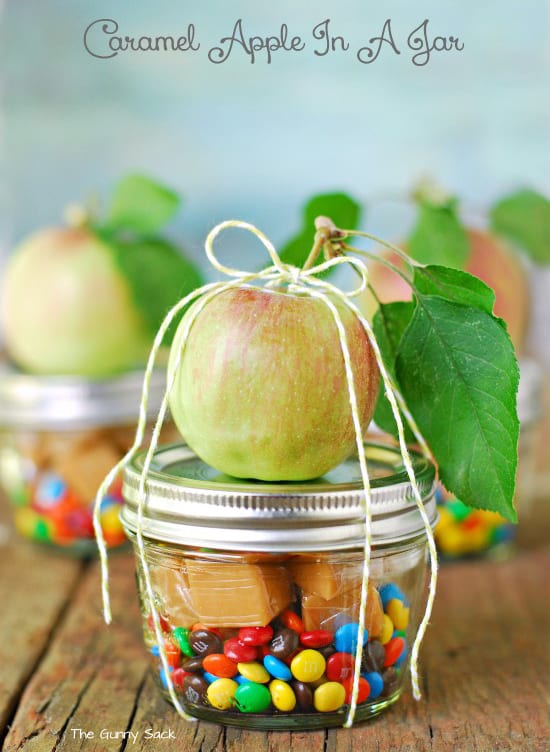 caramel apple in a jar