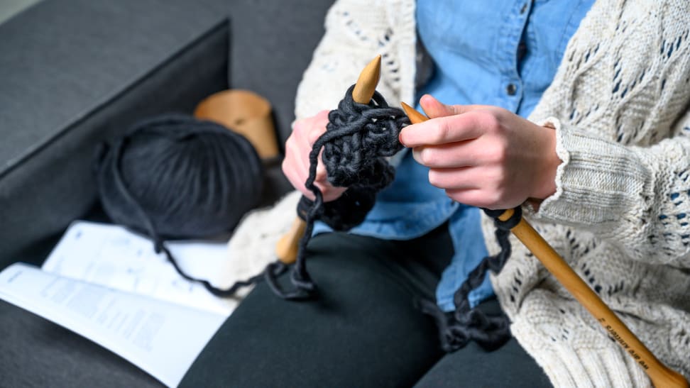 Woman knitting