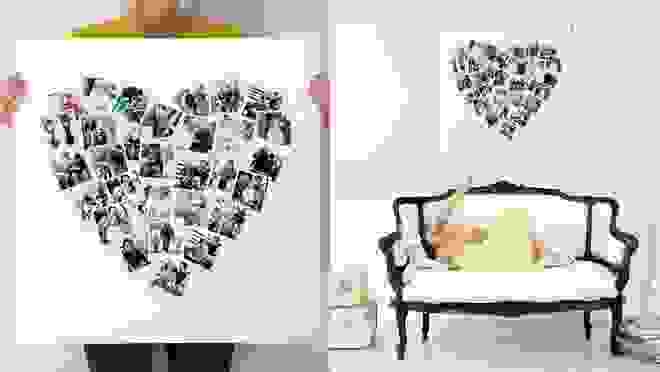 Heart shaped photo collage