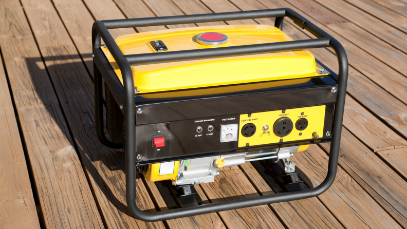 A yellow portable generator.