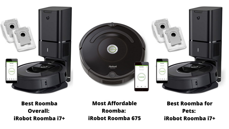 Three roombas with superlatives