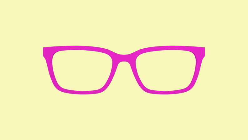 top of glasses on yellow background