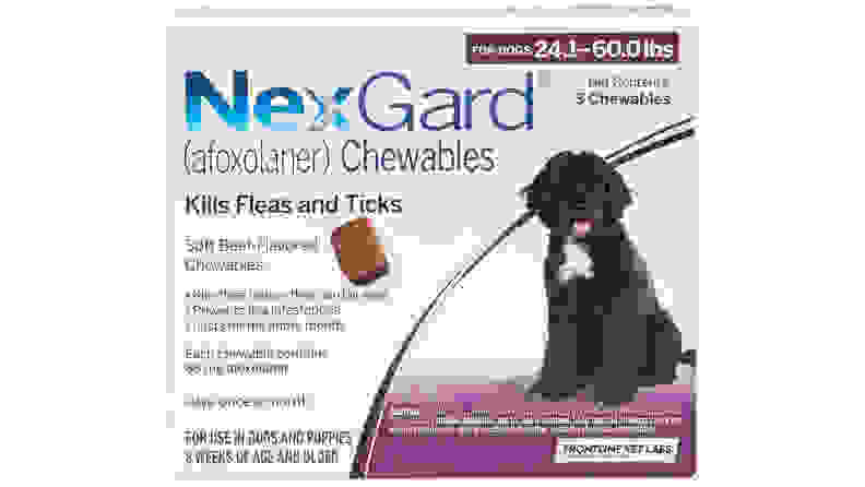 NexGard Chewable Tablets for Dogs, 24.1-60 lbs, 3 treatments