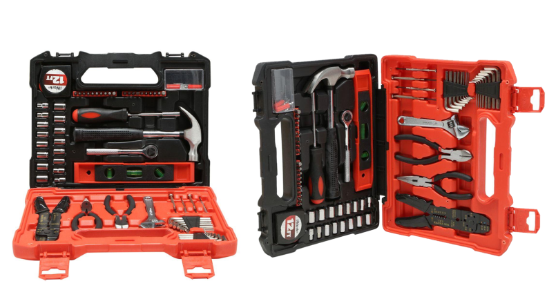 Two images of a tool set