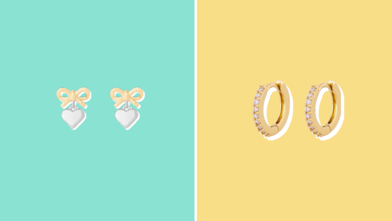Collage of two pairs of earrings sold at Studs