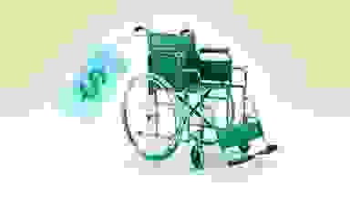 Graphic of a wheelchair with a dollar sign tag.