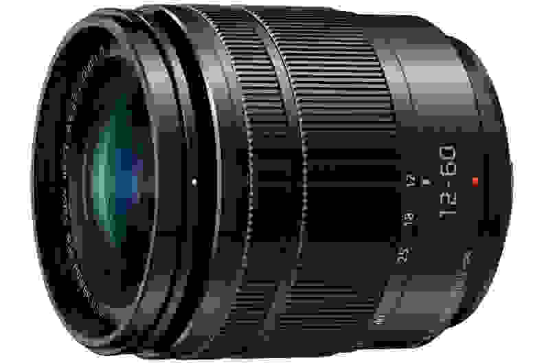 A manufacturer render of the LUMIX G VARIO 12-60mm / F3.5-5.6 ASPH. / POWER O.I.S. Lens.