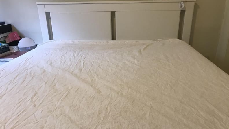 riley flat sheet on bed