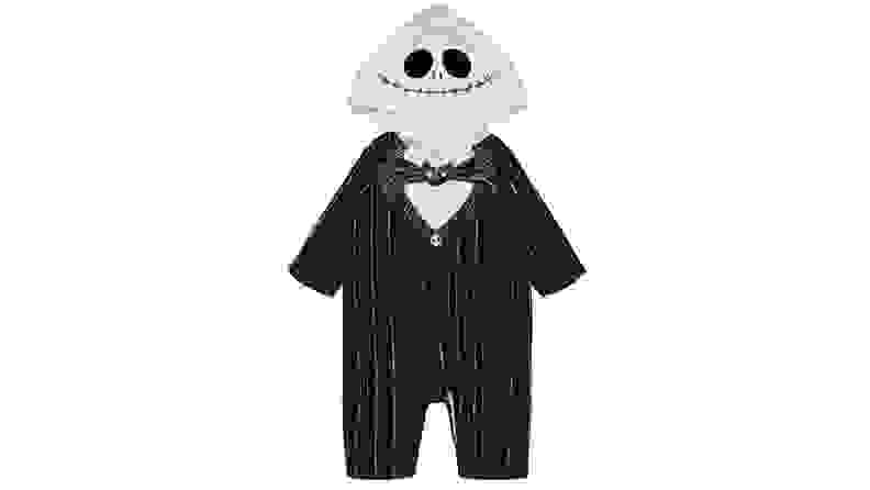 A Jack Skellington infant Halloween costume.