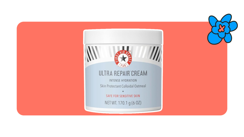 A tub of First Aid Beauty Ultra Repair Cream.