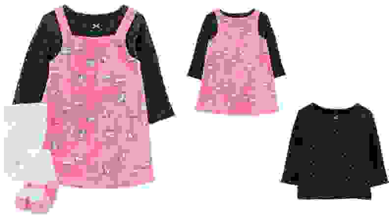 Image of a pink jumper with dogs and cats on the front