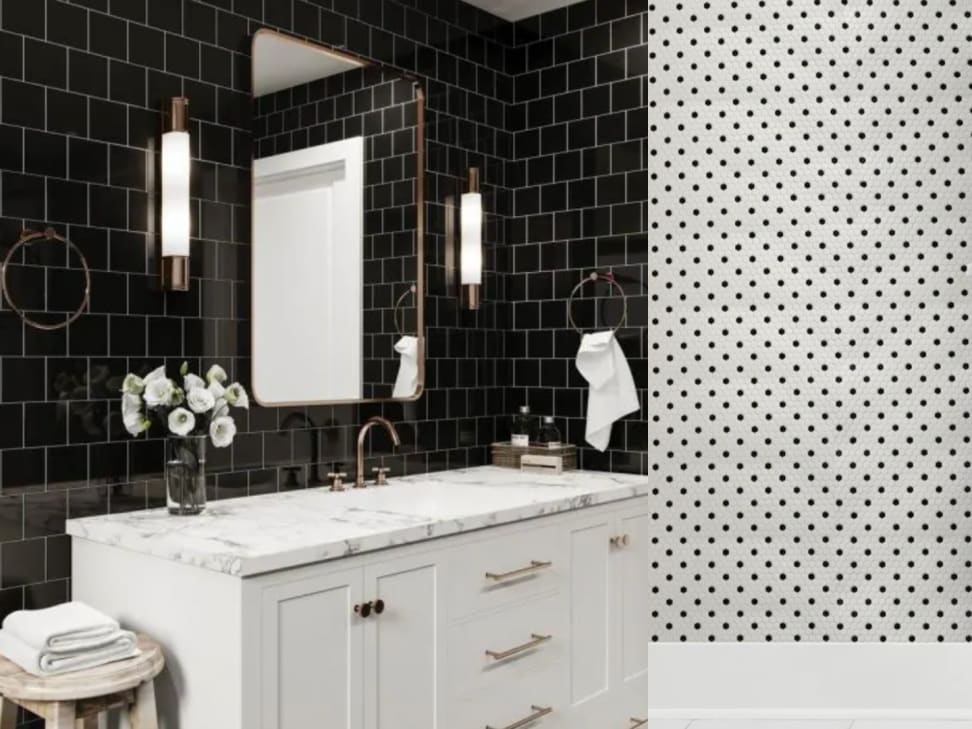 Designer Tips For Executing Black And White Bathroom Décor Reviewed - What Color Goes Well With Black And White Bathroom Tile