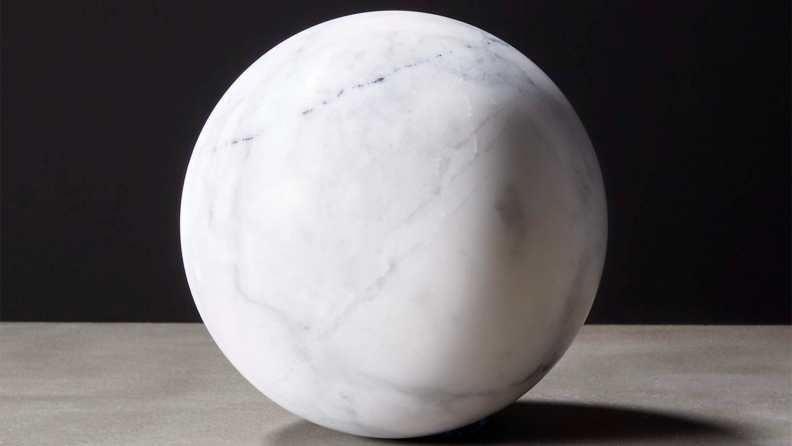 A minimalistic white marble ball.