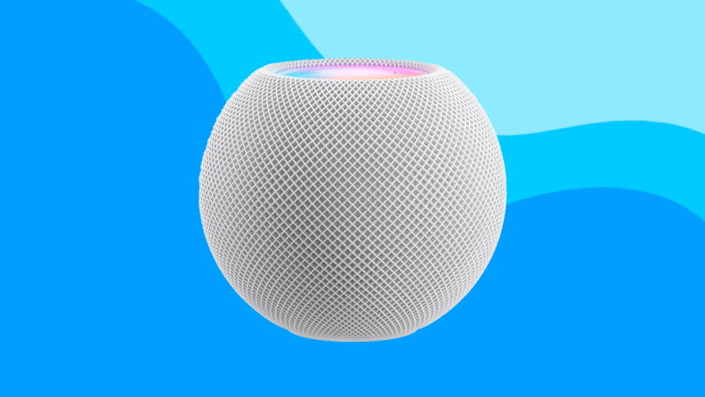 White Apple smart speaker.