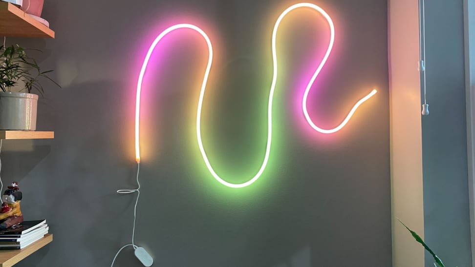 Govee Neon Rope Lights hanging on the wall
