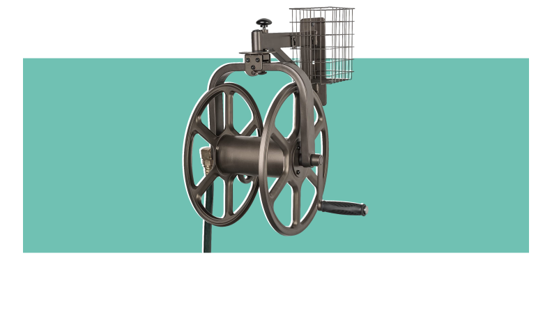 Product shot of the Liberty Garden Multi-Directional Garden Hose Reel.