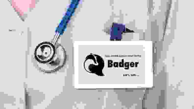 A Badger badge attached to a shirt