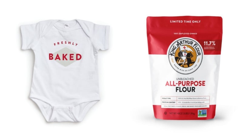 King Arthur Baking Company is really embracing the whole "bun in the oven" thing.