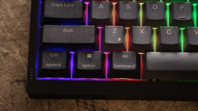 Close-up shot of the keyboard.