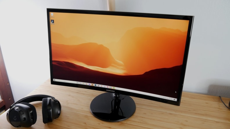 A Samsung 24-inch monitor on a desk