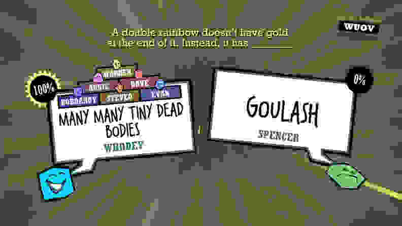 Screenshot of jackbox games on screen