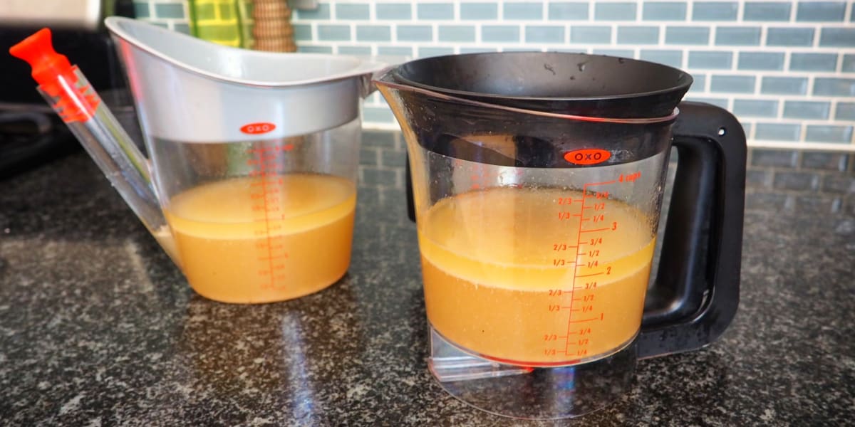 Fat Separator Bottles Grease Filter Gravy Stock Kitchen Measuring Oil 6 Cup Stra