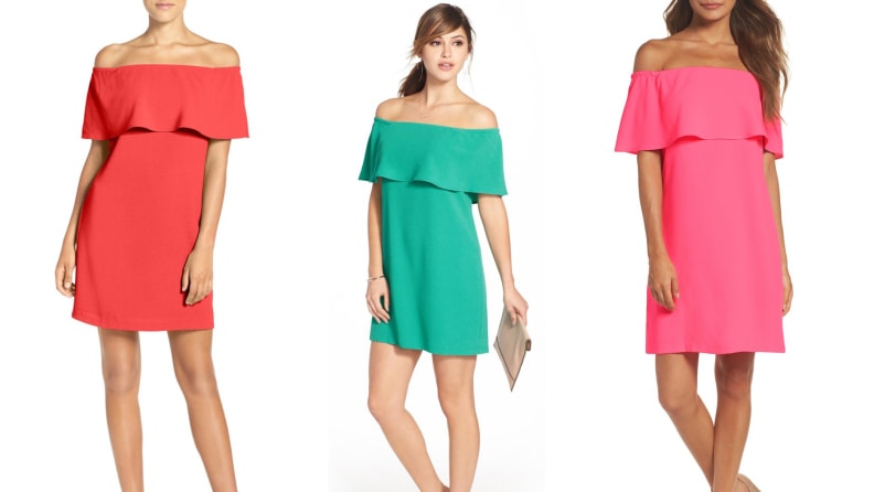 Charles Henry Off The Shoulder Dress