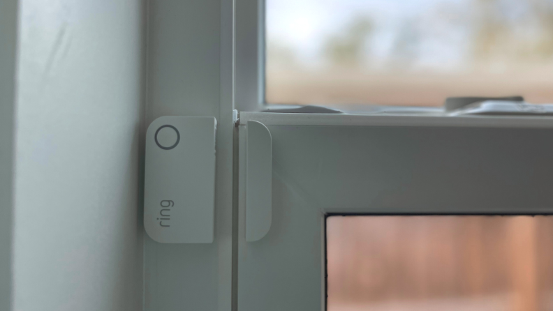 A Ring contact sensor on a window.