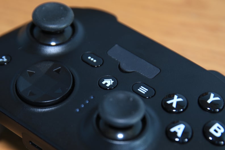 Close-up of the RiotPWR Cloud Gaming Controller.