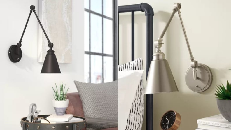 Side-by-side images of a swing light
