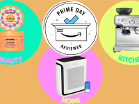 Colorful collage of top Prime Day 2025 deals in beauty, home, and kitchen categories.